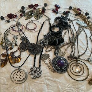 Lot Of Costume Jewelry- Earrings And Necklaces- 15 Pieces, Premier Designs Incl.
